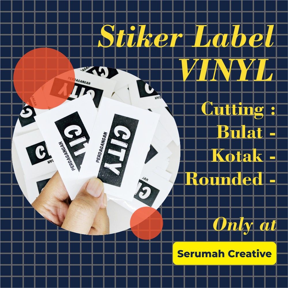 

Ada Bonus Cetak Stiker Label Bahan Vinyl Plus Cutting Laser Bulat Kotak Laminasi