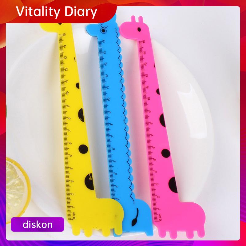 

【COD❤️】15 cm Skala Anak Mahasiswa Lucu Kartun Hewan Jerapah Plastik Lurus Penggaris VDY