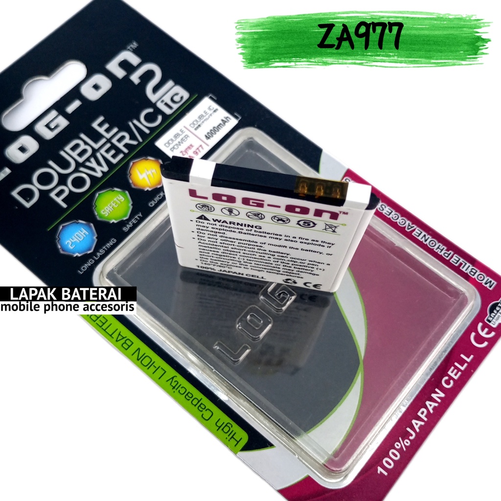 LOG  - ON Baterai Zyrex ZA977 Double IC Protection