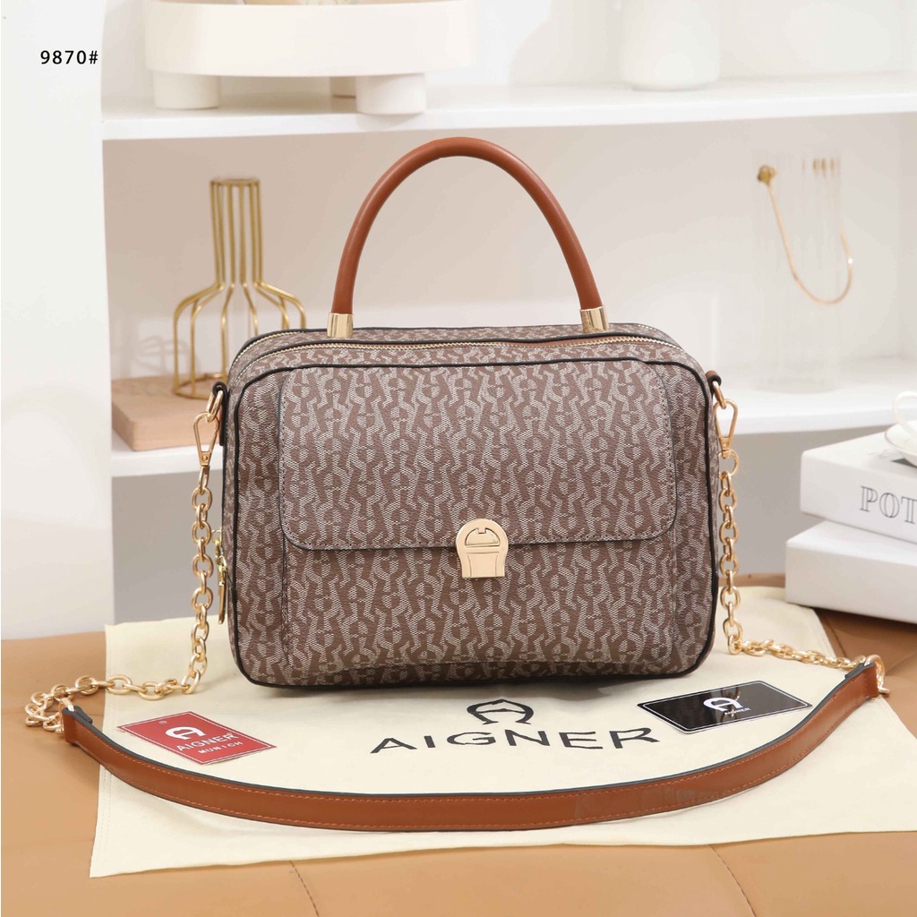 Aigner Signature One Handle Shoulder Bag With SlingBag 9870