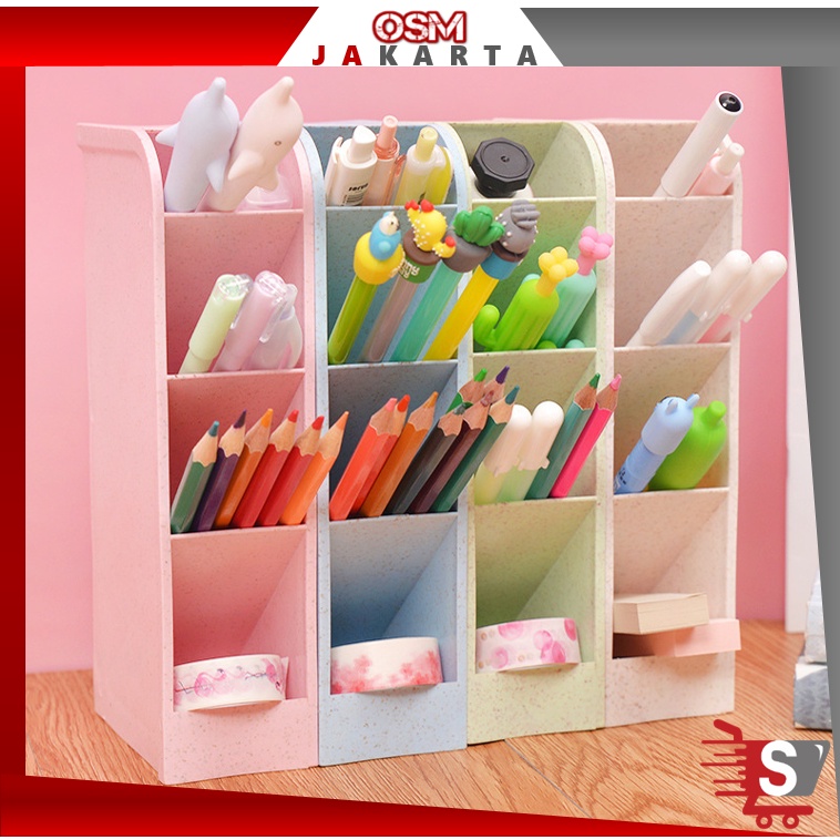 

OSM JKT H5444 Tempat Alat Tulis / Rak Serbaguna Portabel Pensil / Storage Penyimpanan Alat Tulis / Rak Holder Pulpen / Rak Pensil Serbaguna