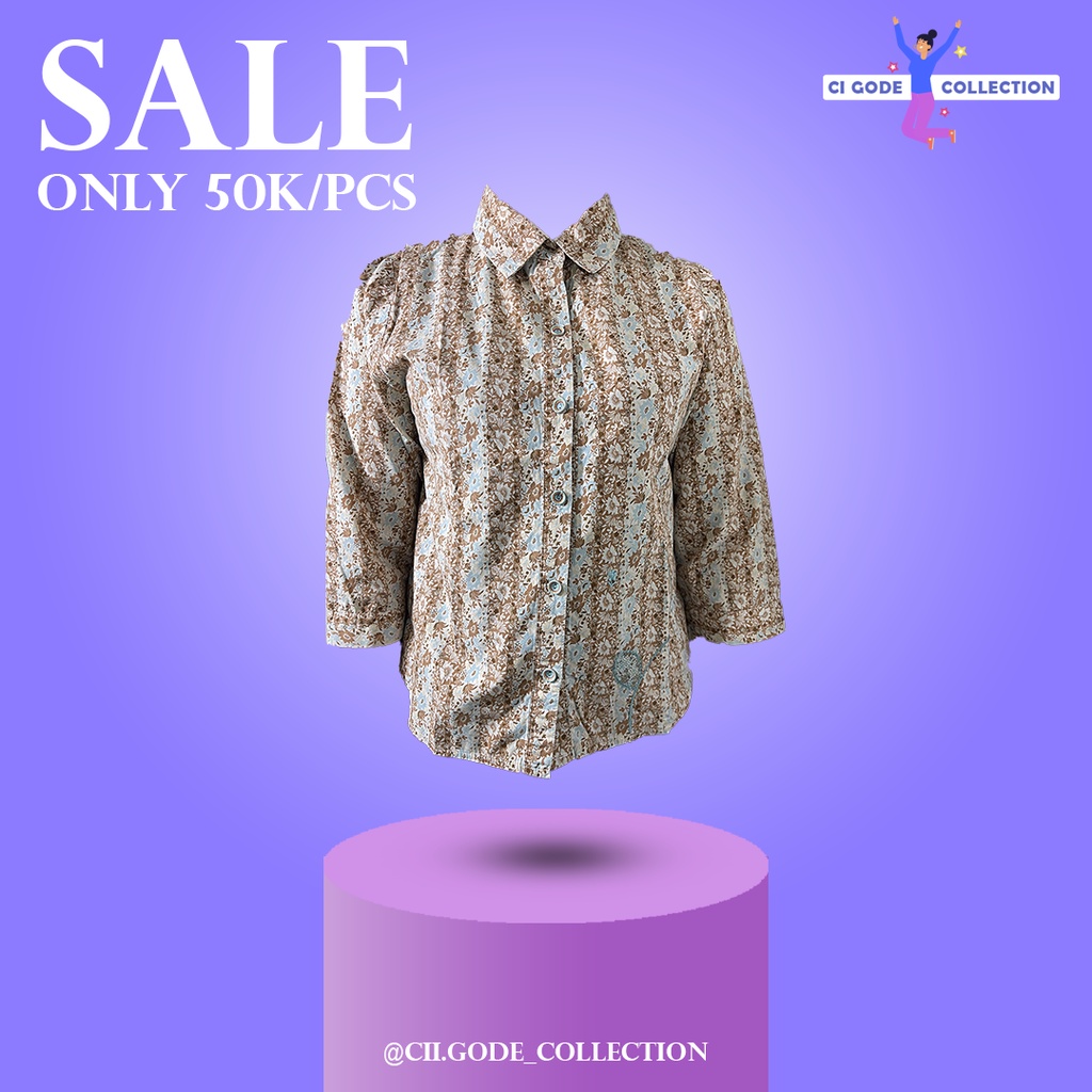 KEMEJA WANITA MOTIF BUNGA-BUNGA