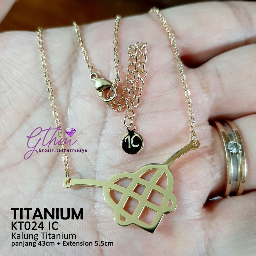 kalung ikatan cinta titanium polos tanpa mata diamond kt024 andien