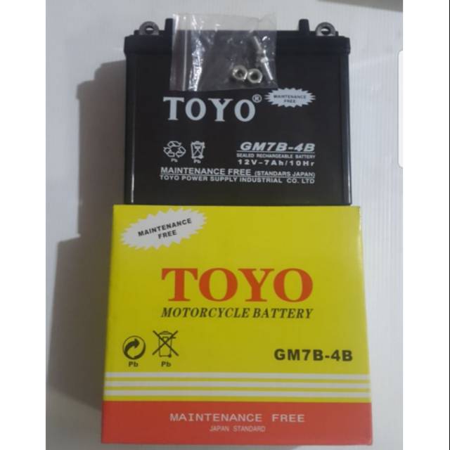 Aki kering GM7B-4B toyo tiger / nouvo / scorpio