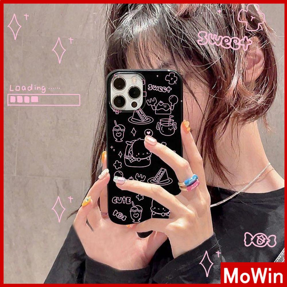 For iPhone 14 Pro Max iPhone Case TPU Soft Case Shiny Black Shockproof Protection Camera Cartoon Cute Compatible For iPhone 13 Pro max 12 Pro Max 11 Pro max xr xs max 7Plus 7 8