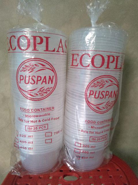 Plastic Bowl Mangkok Plastik Puspan 450ml Thinwall Bisa Microwave Hot Cold