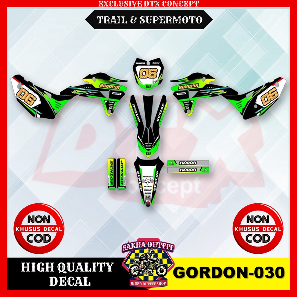 Decal klx gordon decal gordon decal klx gordon full body decal body gordon stiker motor stiker varia