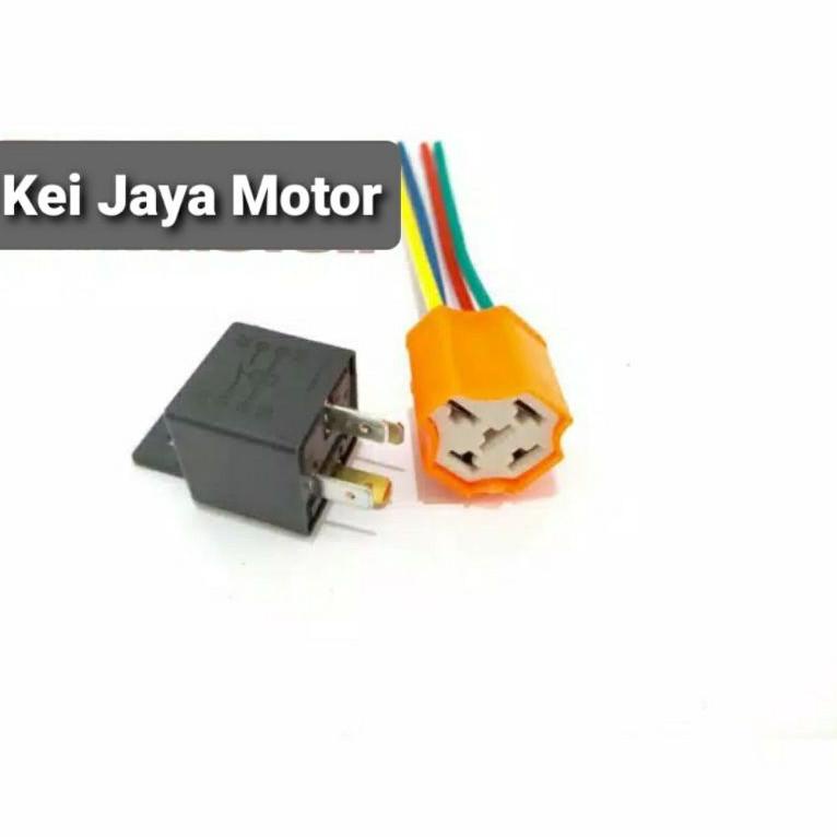 Riley / Relay Kaki 4 12V + Soket Relay Keramik Kaki 4 Hella Original 3V8