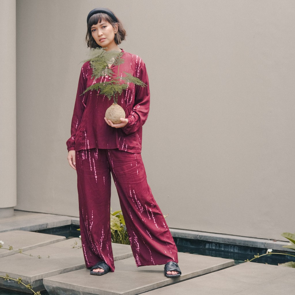 MONOMOM Baju Tidur Menyusui Lengan Panjang Uluwatu Tie Dye Pyjamas