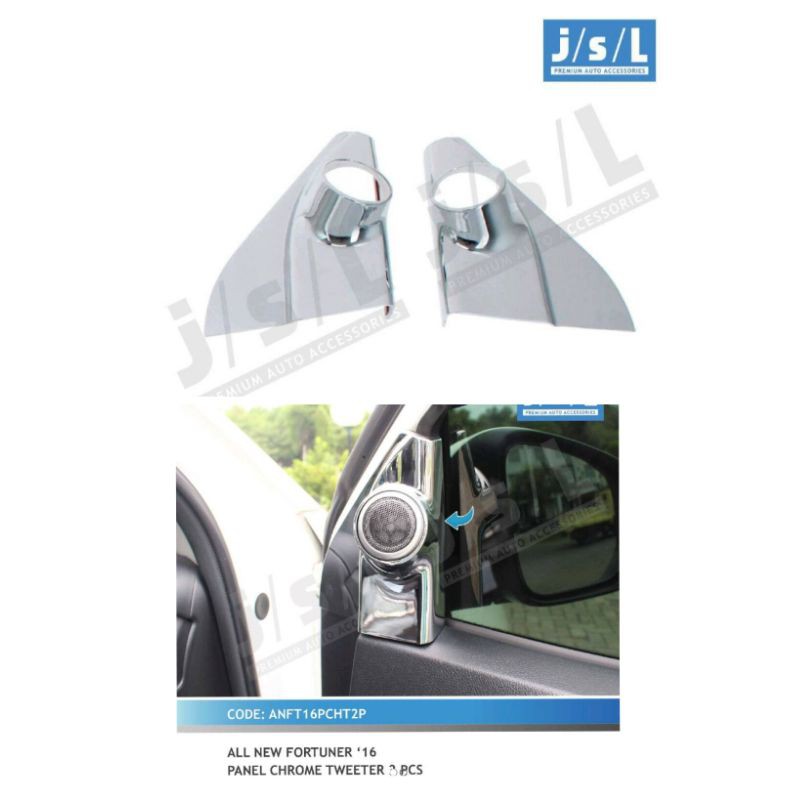 panel cover tweeter 2 PC all new Fortuner wood carbon chrome jsl