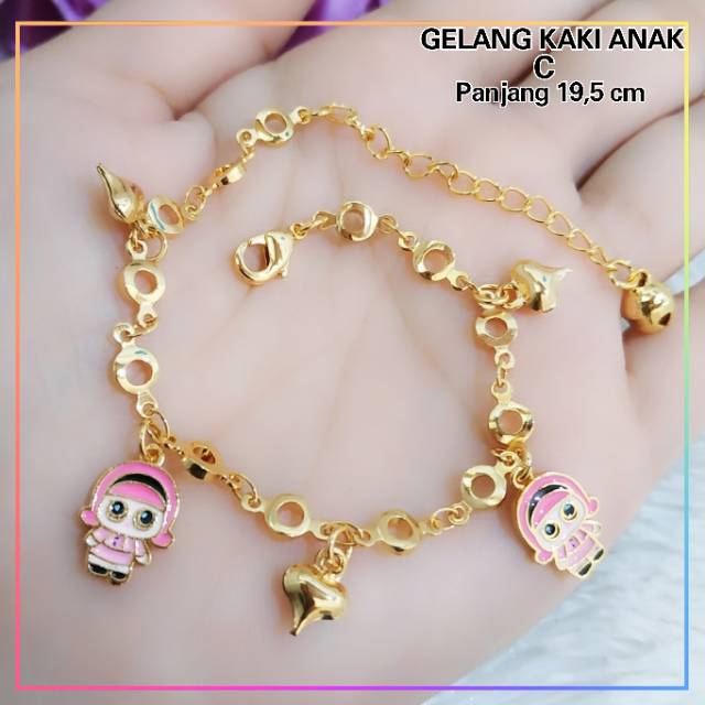 Gelang xuping gelang kaki anak LOL lapis emas gold G132