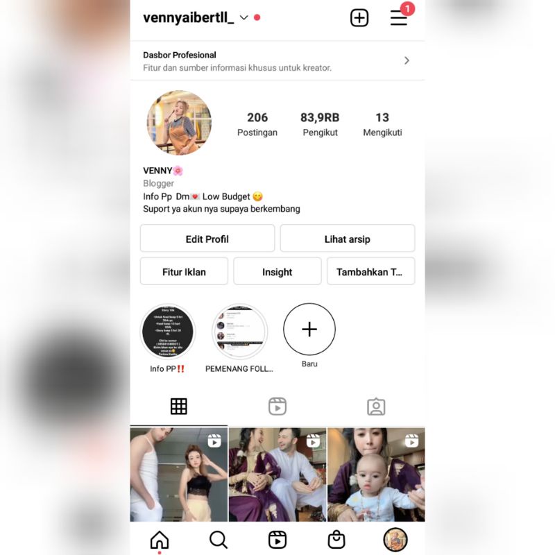 Akun INSTAGRAM 83+K Followers aktif real indo, akun bekas fansbase