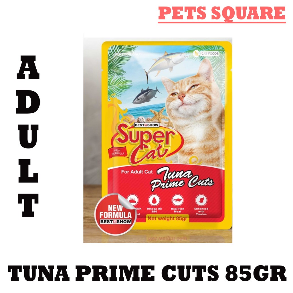SUPER CAT POUCH ADULT TUNA PRIME CUTS 85GR
