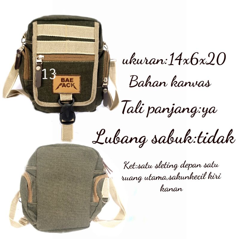 tas selempang mini kanvas tactocal army tas hp sarung hp outdoor