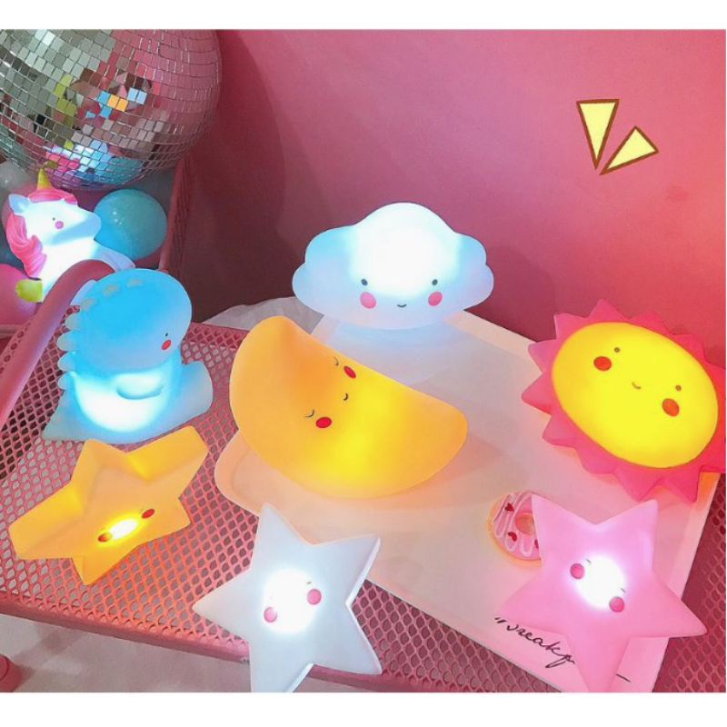 Lampu Tidur Motif Awan Bintang Bulan Led Lampu Tidur Baterai