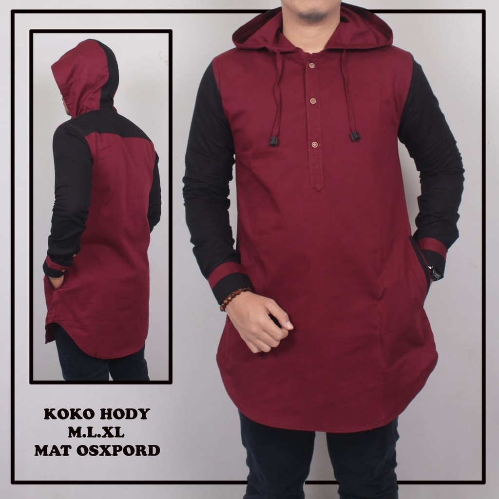 Baju kurta koko hoodie lengan panjang elegan 2024