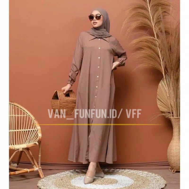 GAMIS NIDIA DRESS MOSCREPE FULL KANCING