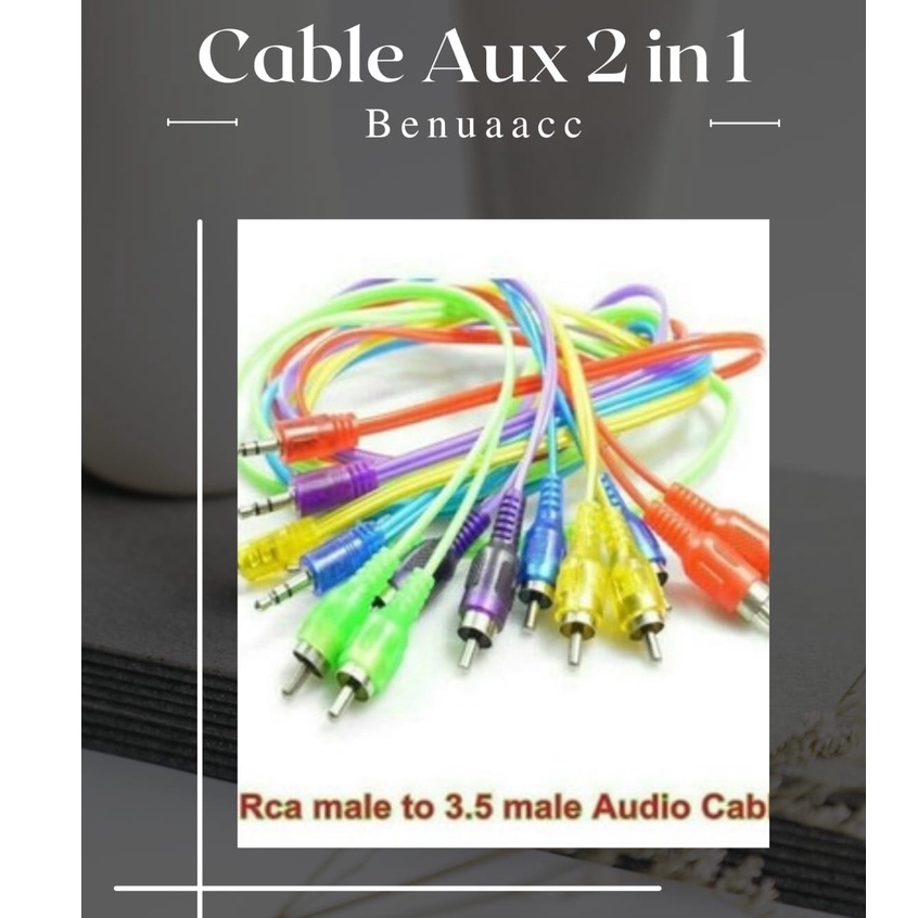 (ba) CABLE AUX AUDIO 2 IN1 JACK SPEAKER 3,5 MM