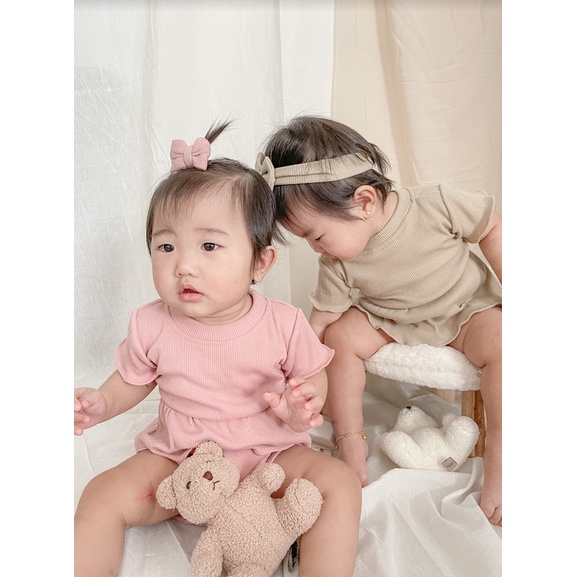 Labu Kids - Ruffle Set | Set Baju Bayi Ruffle Dress Baju Anak Bayi Balita Lucu Terusan Perempuan Cewe Baby Girl