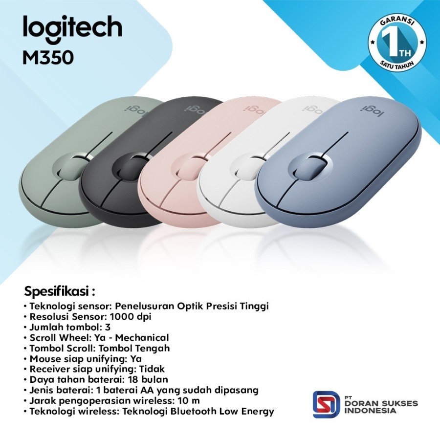 Wireless Mouse | Logitech Pebble Wireless Bluetooth Mouse M350 - Garansi Resmi 1Th