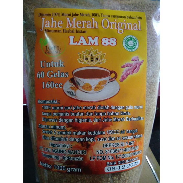 

Jahe Merah Serbuk Lam 88 Original - bubuk 1 kg (BERKUALITAS)
