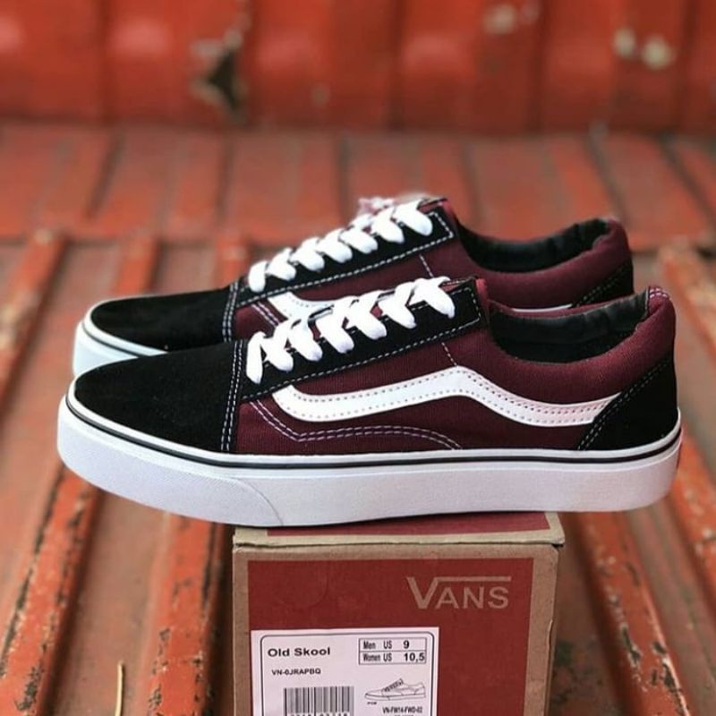 VANS OLD SKOOL MAROON HITAM