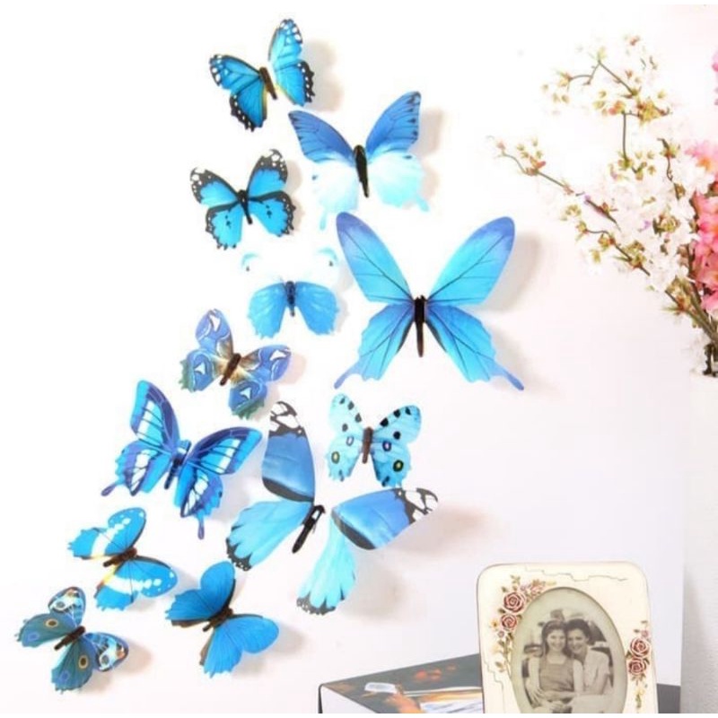 stiker kupu-kupu 3d wall sticker butterfly stiker dinding motif