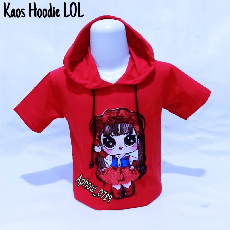 kaos Hoodie anak Perempuan LED LOL Hoodie LOL UK 2-10TAHUN