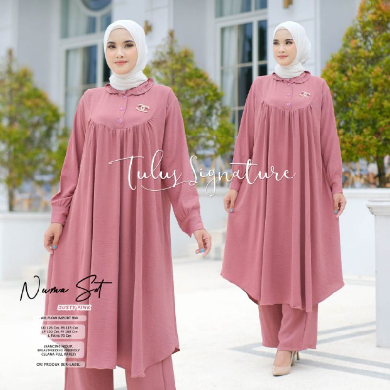 NUMA SET BY TULUS SIGNATURE / ONESET POLOS WANITA MUSLIMAH / Setelan celana airflow