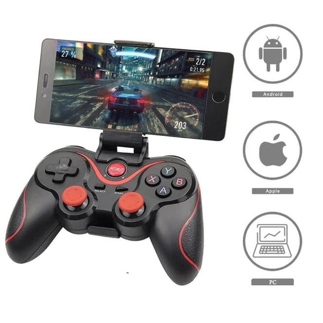 TERBARU.. Portable GAMEPAD Stik Bluetooth X3 Wireless Controller For Handphone // Hp Tablet Laptop Pc Komputer Cpu Android joystik Stick Game Bluetooth X3 Wireless Controller | FMS