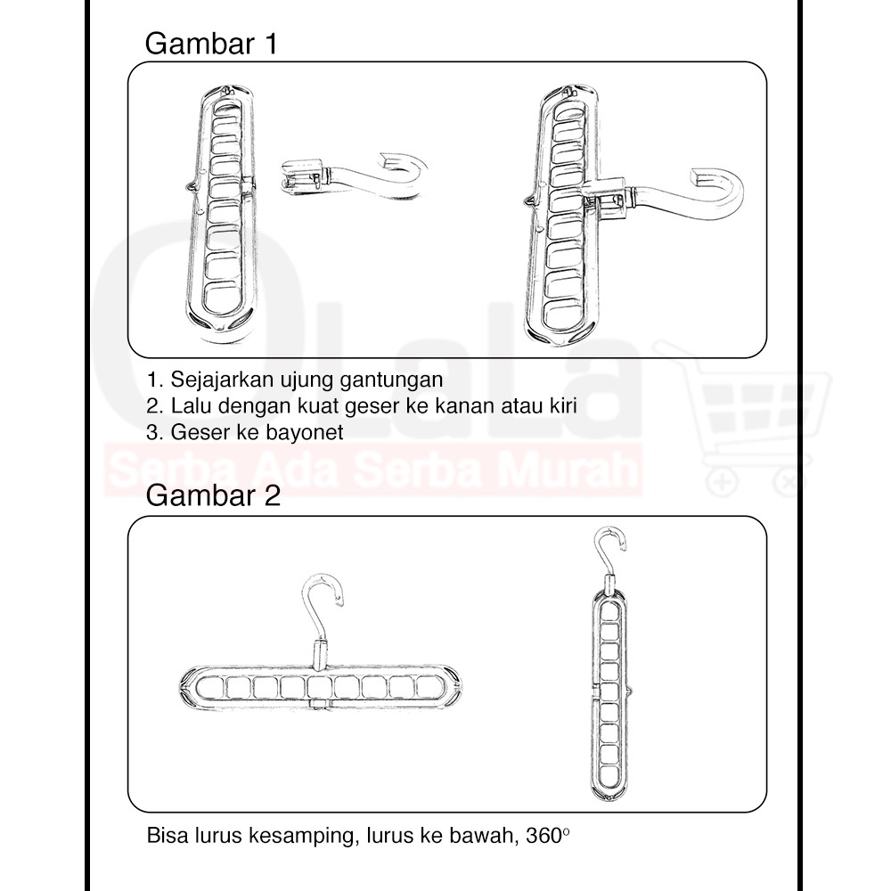 Gantungan Baju Sebaguna - Hanger Pakaian gantungan baju tempel tembok gantungan celana OLL-661