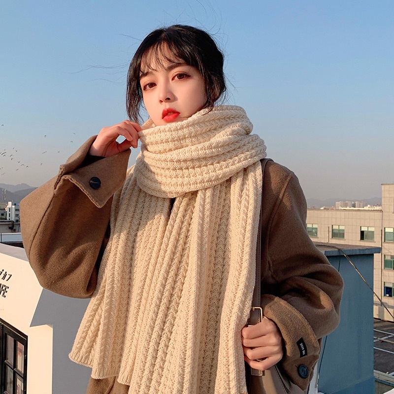 Long scarf women winter import syal musim dingin wanita rajut hangat knit knitted unisex cowok pria selendang ELSA