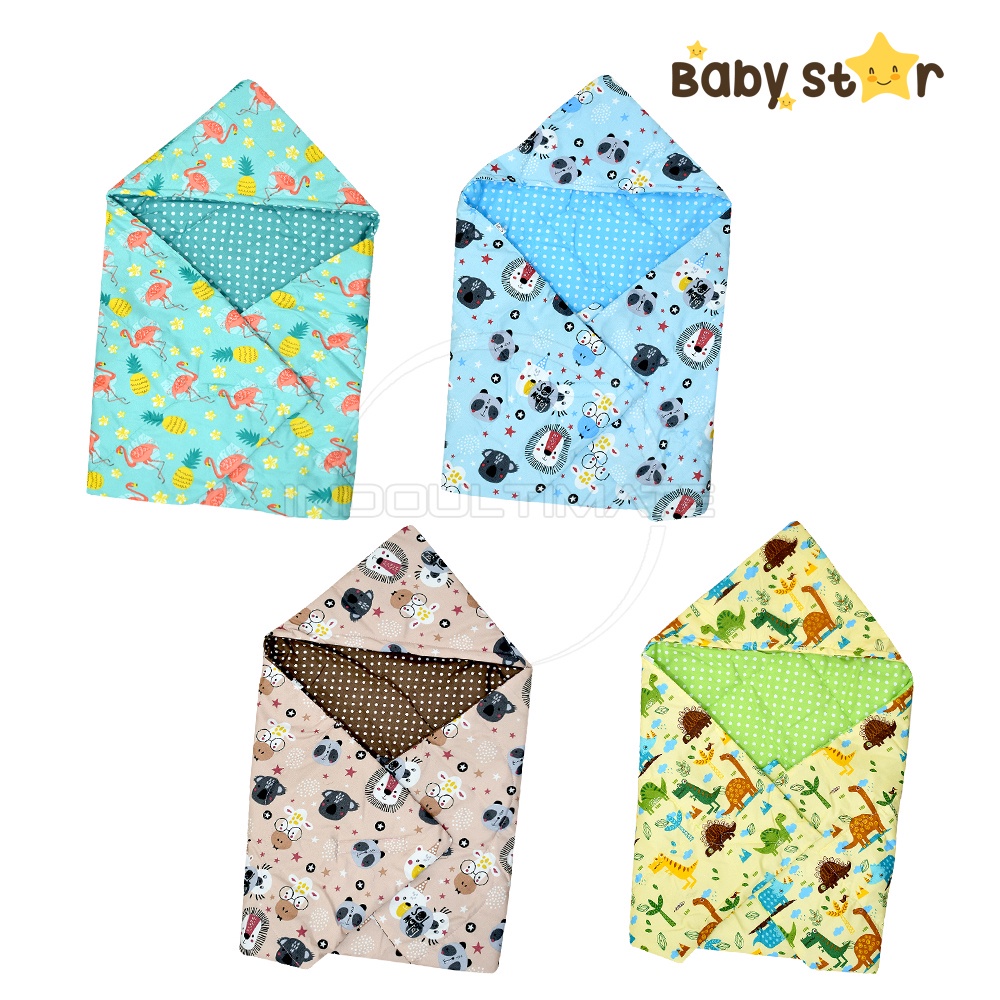 BABY STAR Selimut Diapers Selimut Bayi Baru Lahir Motif BS-040 Selimut Bayi Tebal Baby Blanket Selimut Topi Bayi Selimut Tidur Bayi Selimut Hoodie Hoodie Blanket Perlengkapan tidur bayi kamar bayi Alas Tidur Bayi SP-020-SL BABY LEON