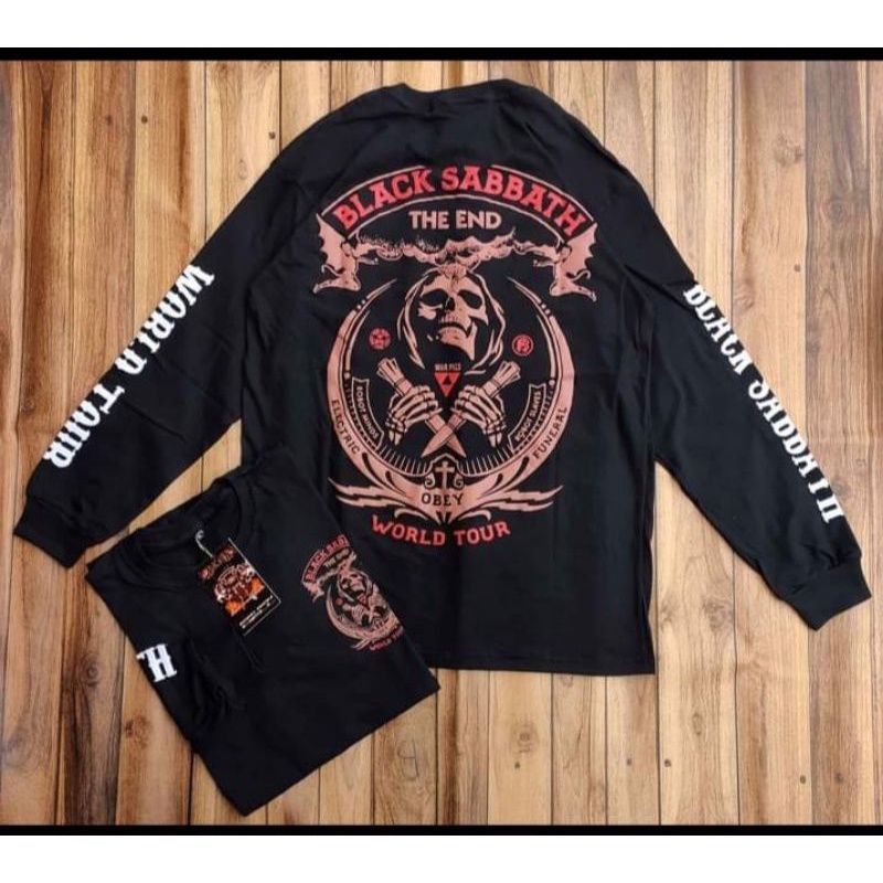 Kaos musik metal Black Sabbath lengan panjang