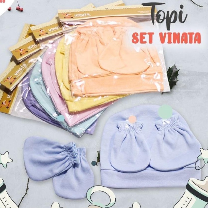 VINATA-TOPI BAYI WARNA POLOS TOPI BAYI MURAH