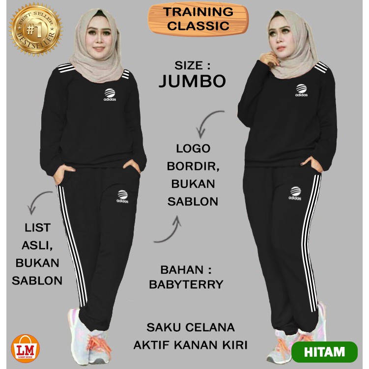 TERMURAH TERLARIS Baju Setelan Pakaian Olahraga Senam Training Wanita CLASSIC TERBARU LMS 18158