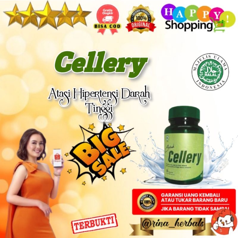 E-CELLERY Obat Herbal Original Penurun Hipertensi/Darah Tinggi Cellery Bpom