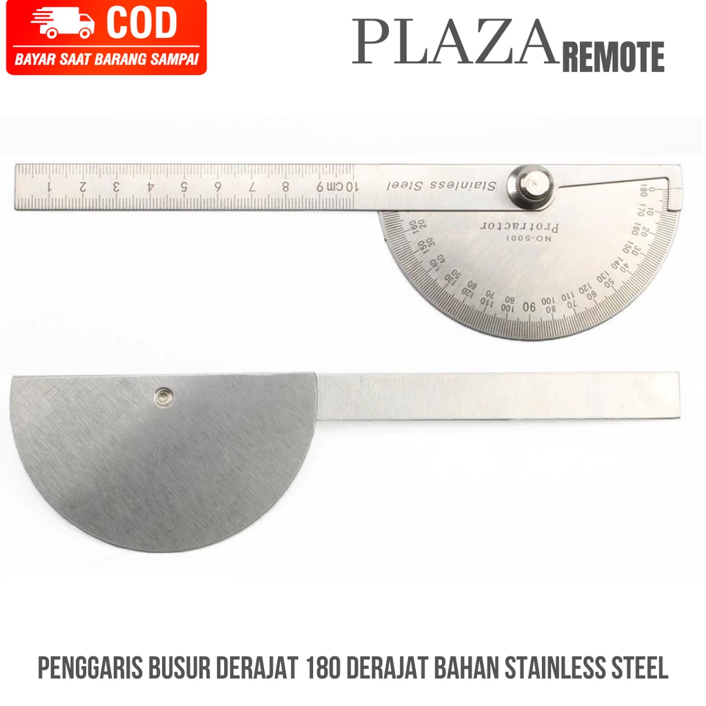 Penggaris Busur Derajat 180 Derajat Bahan Stainless Steel  Sudut Goniometer ALAT UKUR SUDUT