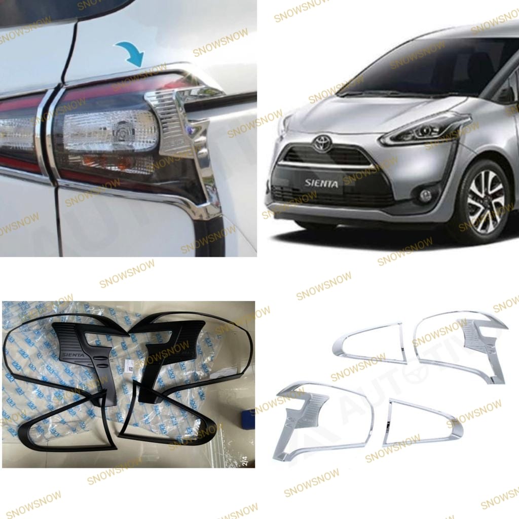 Garnish Lampu Belakang Toyota Sienta Hitam Chrome