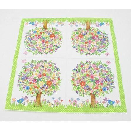 Decoupage Napkin - Tissue Decoupage 2Ply FL - Colorful Flower Tree