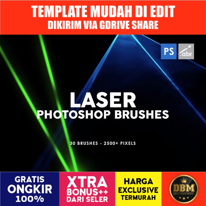 30 Laser - Photoshop Stamp Brushes