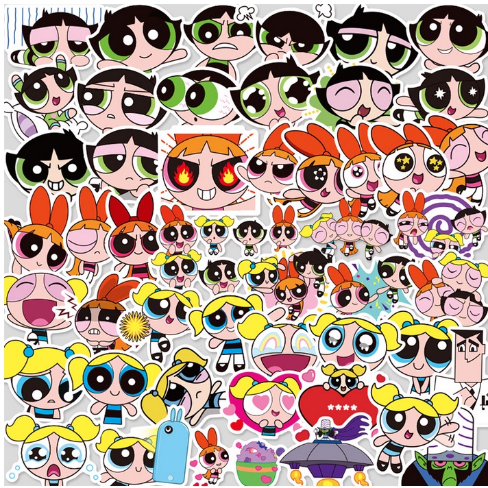 A23 STICKER 10PCS (POWER PUFF GIRLS) anti air notebook scrapbook label tempel motif kartun superhero super hero unik lucu atk alat tulis kantor murah viral termurah kartun komputer leptop handphone hp smartphone koper laptop tembok kulkas disney