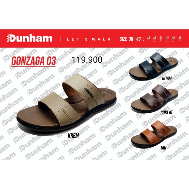 Sandal Kulit Sandal Slop Kalep Pria Dunham Gonzaga Arizona Terbaru