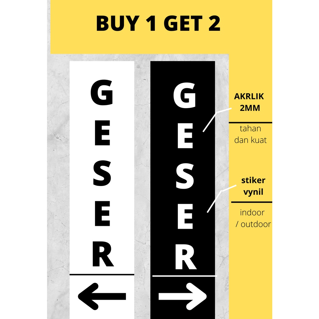

Stiker Geser Kanan / Kiri akrilik