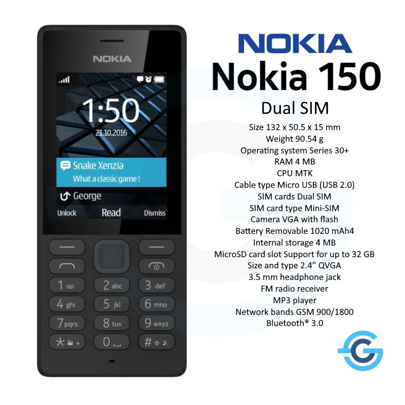 Jual Nokia 150 Dual SIM Garansi Resmi TAM | Shopee Indonesia