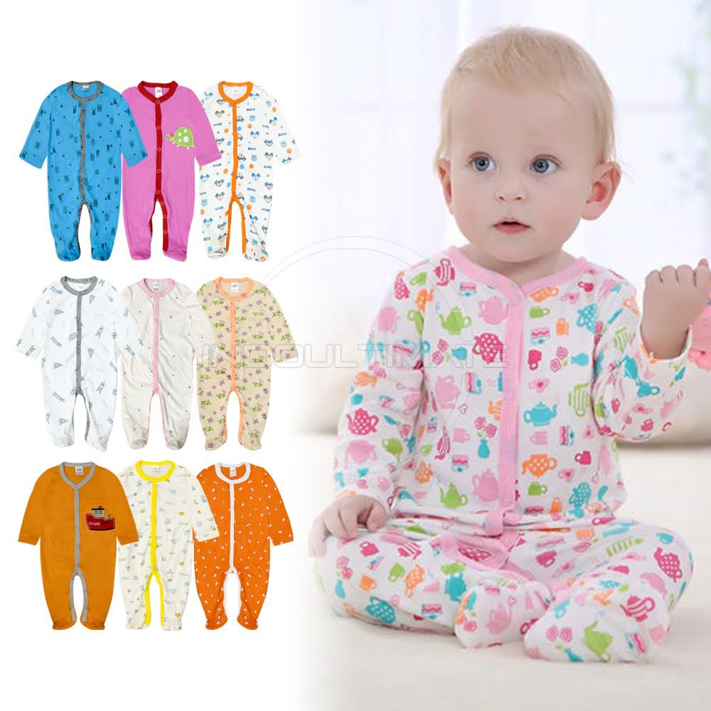 [RANDOM MOTIF] Sleepsuit Kaki Tutup Bayi Jumper Kaki Tutup Bayi Baru Lahir Lengan Panjang BC-09002