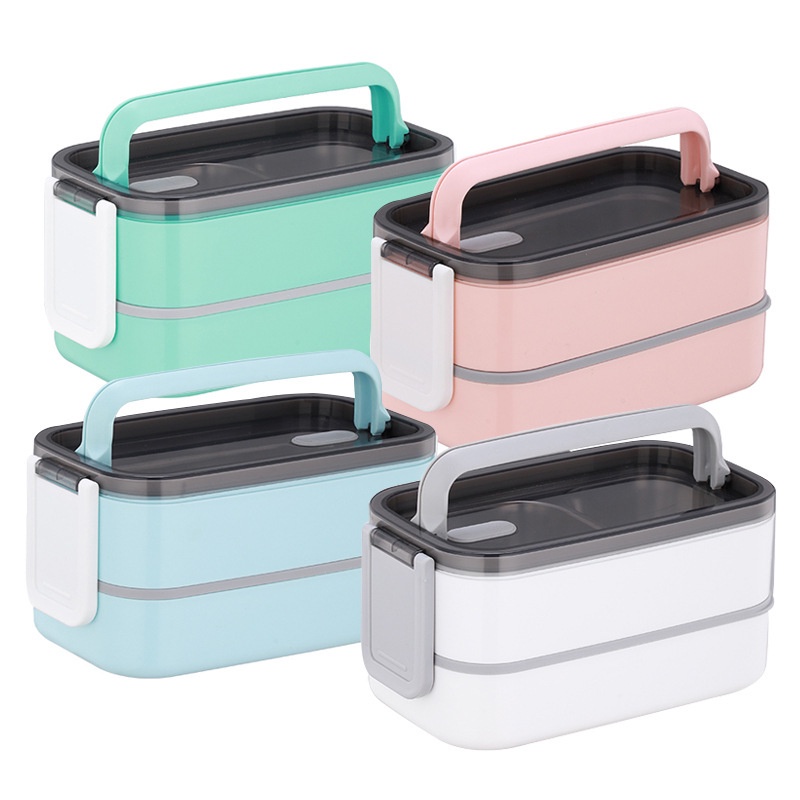 AMORA KOTAK MAKAN / LUNCH BOX DOUBLE LAYER / KOTAK MAKAN 2 TINGKAT / KOTAK BEKAL 1400 ML + KOTAK