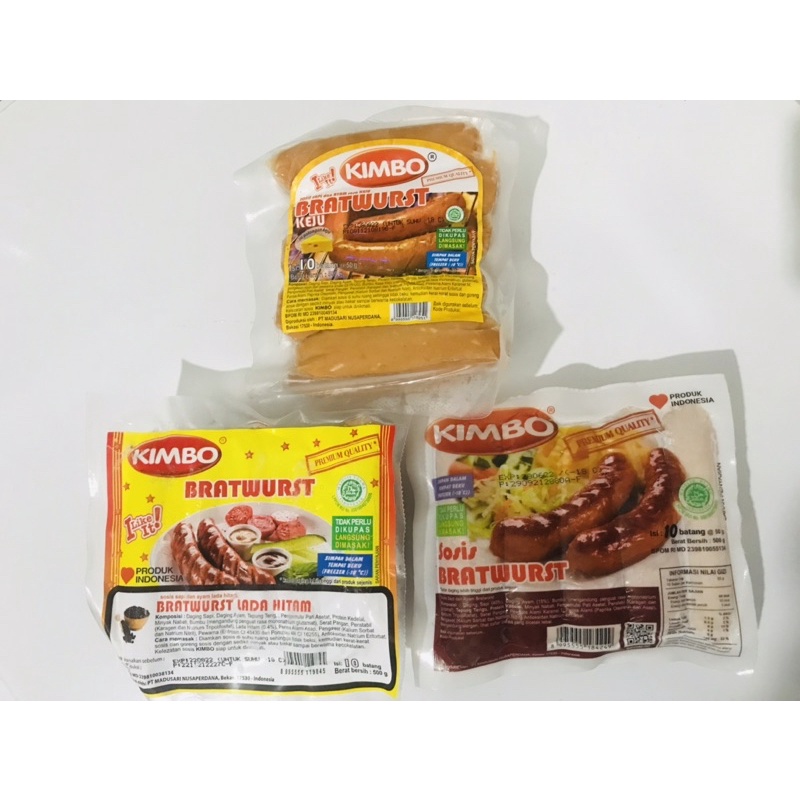 

KIMBO Sosi Sapi Bratwurst ORI / KEJU / LADA HITAM