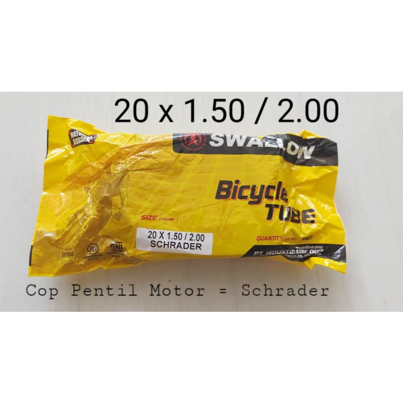 Ban Dalam 20 X 1.50 / 20 X 2.00 Ban Dalam Sepeda 20 x 150 / 200 SWALLOW Cop Motor BMX Seli Lipat