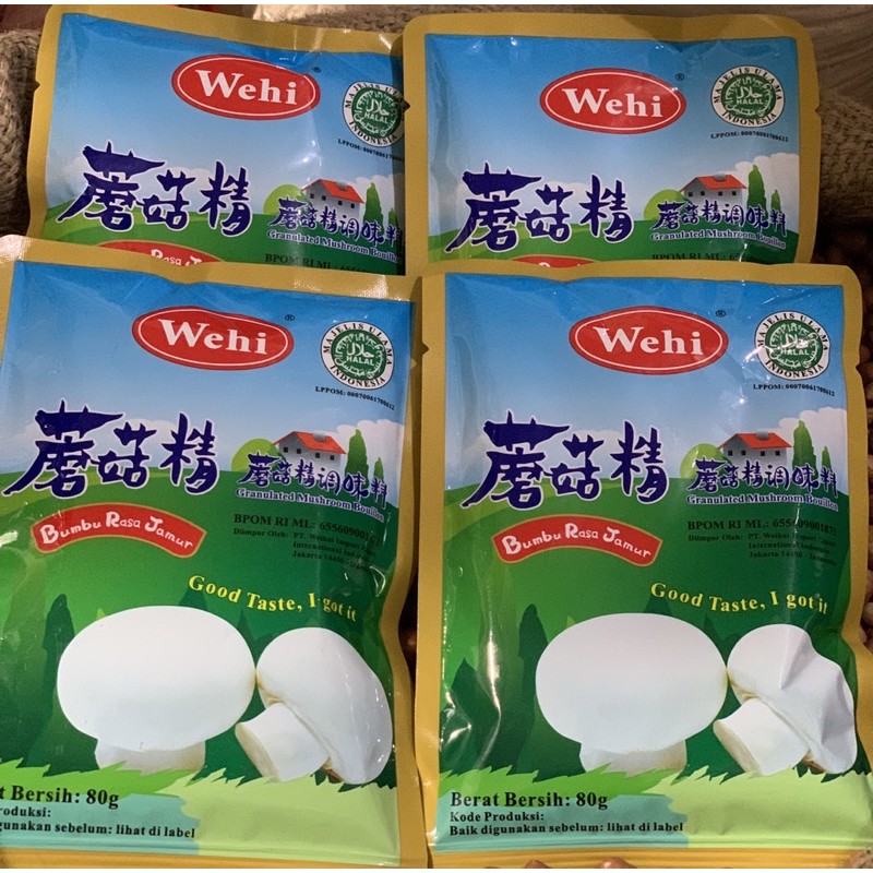 Wehi (Halal) Kaldu Rasa Jamur 80 gr Granulated Mushroom Bouillon (Penyedap rasa)